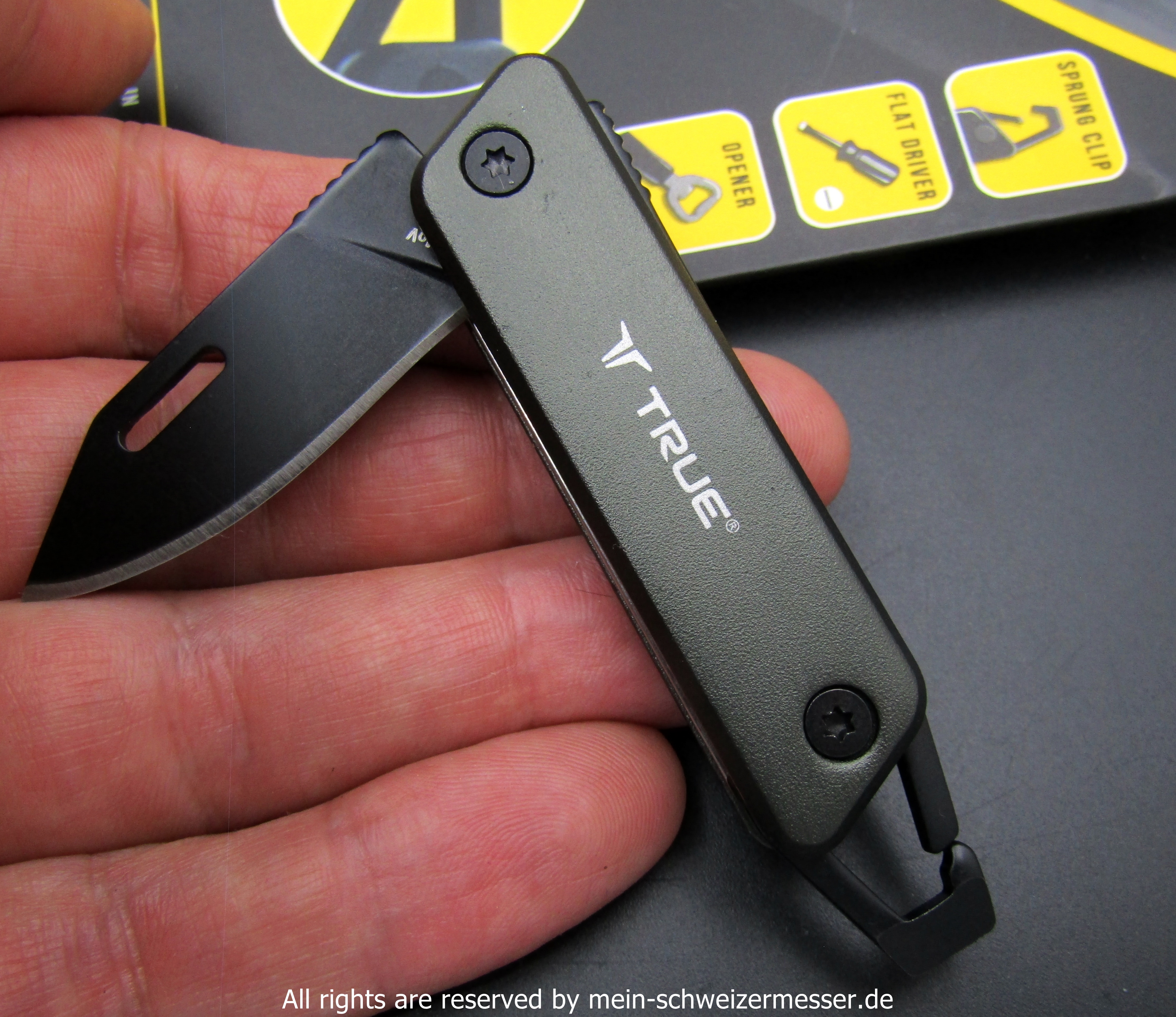 mein-schweizermesser - TRUE Utility keychain pocket knife, black