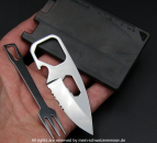 Mini Besteck im Kreditkartenformat, schwarz | EDC Toolkarte | POCKET CARD