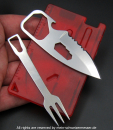Mini Besteck im Kreditkartenformat, rot | EDC Toolkarte | POCKET CARD